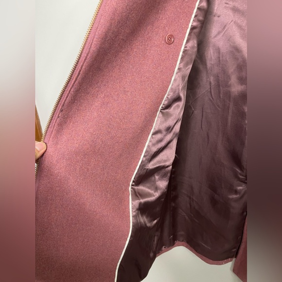 J.Crew Melton Wool Belted Zip Trench Coat Size 6 Pink Mid Length Preppy Pockets - Picture 5 of 12